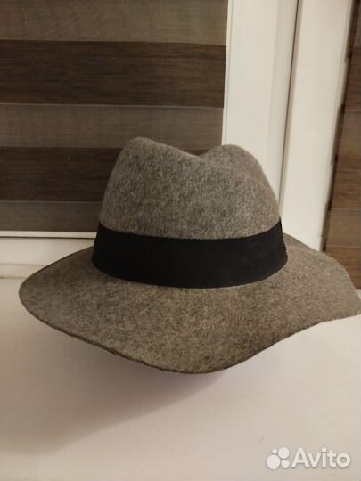 Шляпа женская фетровая, шерсть 100%
