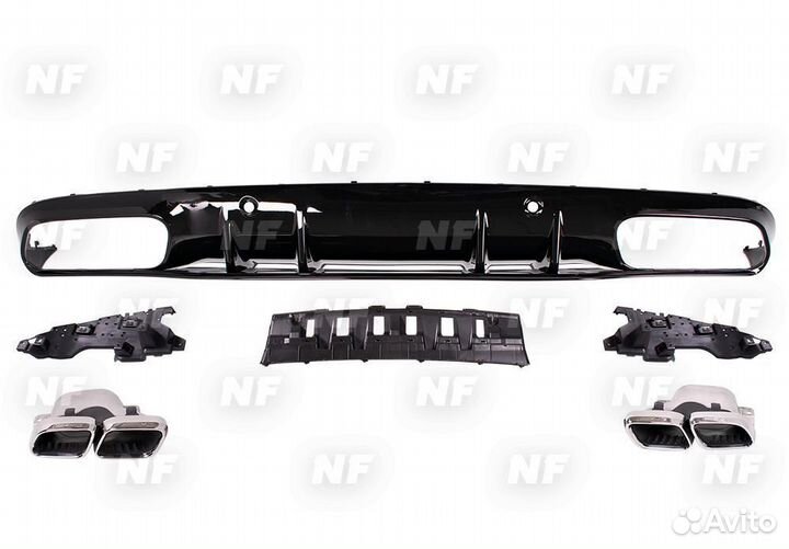 Диффузор с насадками 63S AMG Mercedes C205 Coupe