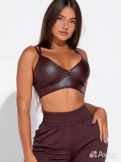 Топ кожаный