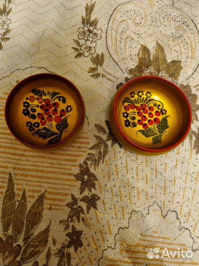 Деревянная чашка под хохлому 8 см