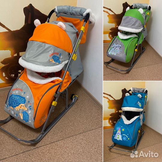 Санки-коляски Nika с маленькими колесами (новые)