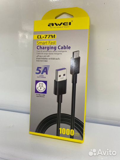 Кабель microUSB awei CL-77 1m white