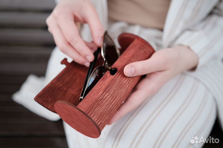 Футляр для очков из дерева, очешник