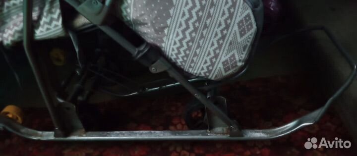 Санки коляска с большими колесами