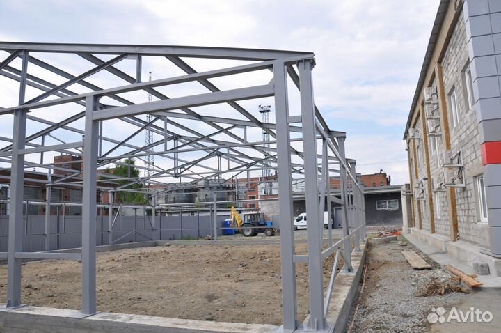 Монтаж металлоконструкций Ангары