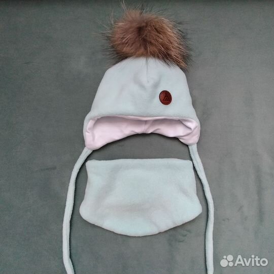 Комплект шапка, шарф для малыша р-р 36-38