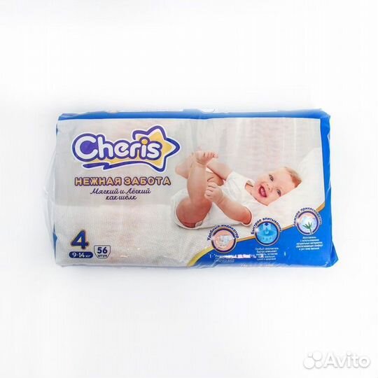 Детские подгузники Cheris 56 шт. размер L (9-14кг)