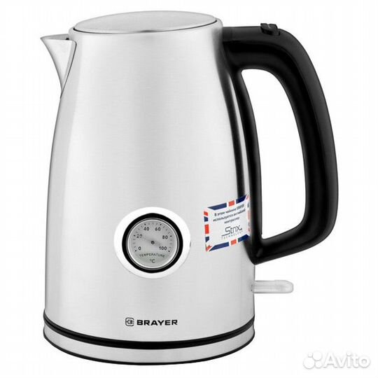 Чайник brayer BR1022 2200Вт 1,7л металл серебристы