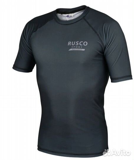 Рашгард детский Rusco Sport only black короткий ру