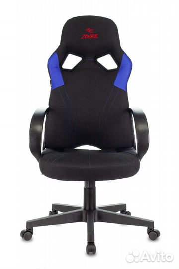 Кресло игровое Zombie Runner черный/синий ткань