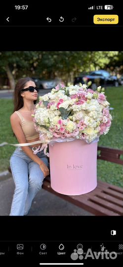 Огромная коробка с цветами Букеты Доставка