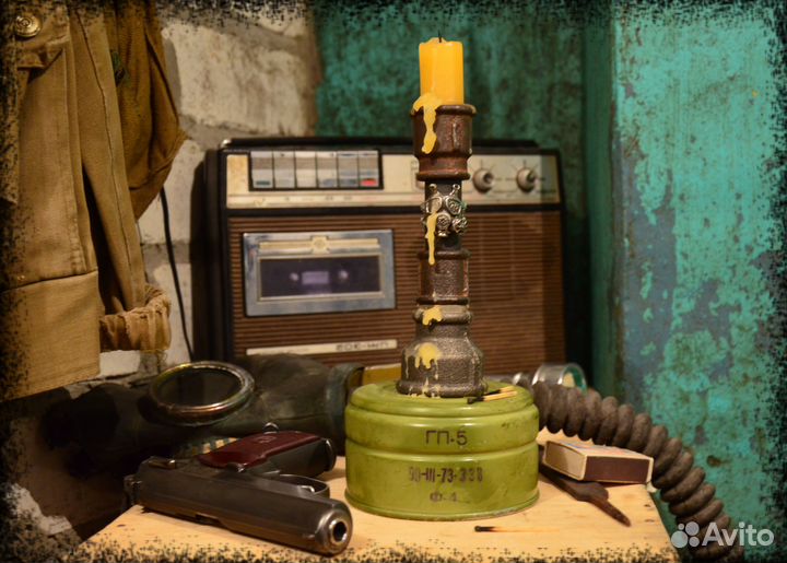 Лофт подсвечник ручной работы Сталкер