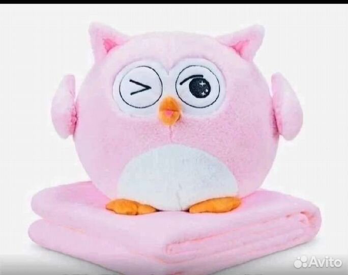 Сова с пледом 3 в 1, совы подушки дормео