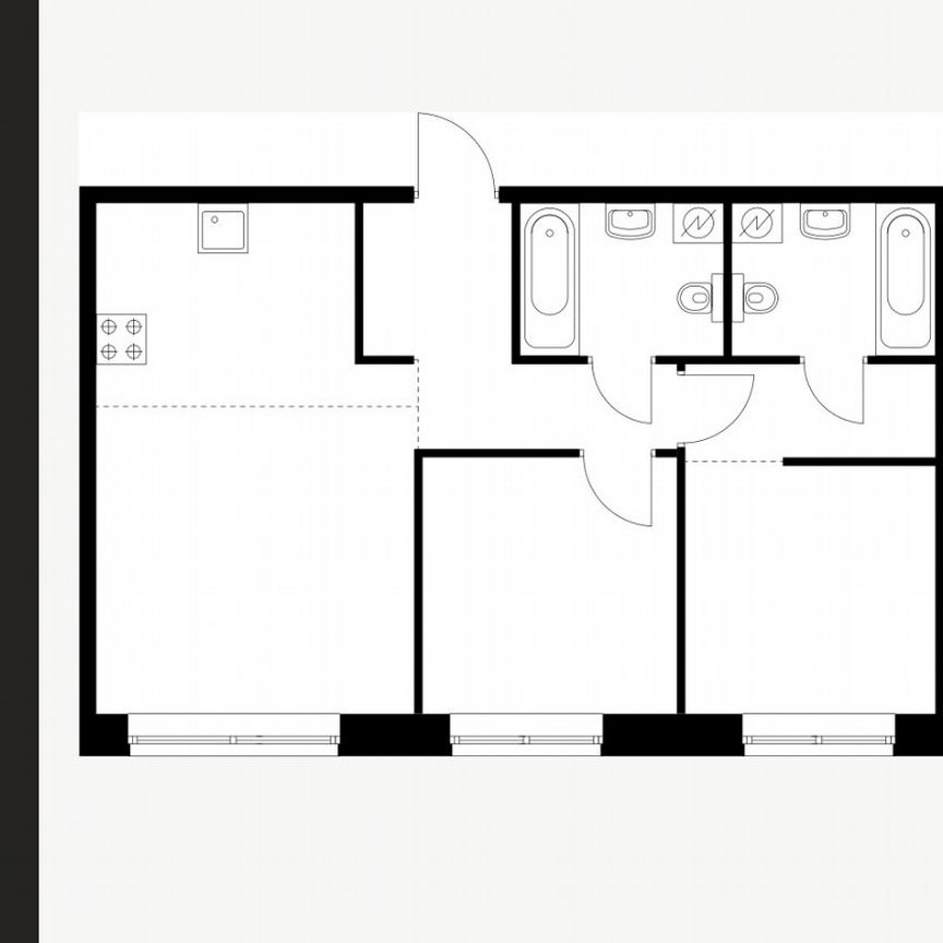 2-к. квартира, 57,3 м², 1/9 эт.