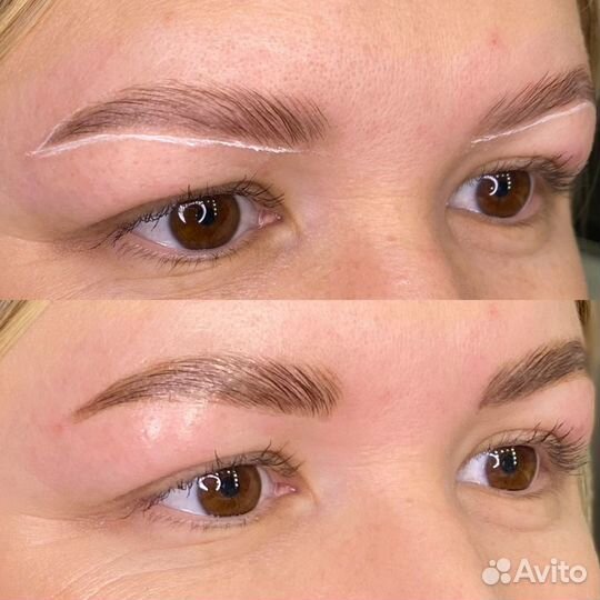 Долговременная укладка бровей, окрашивание бровей