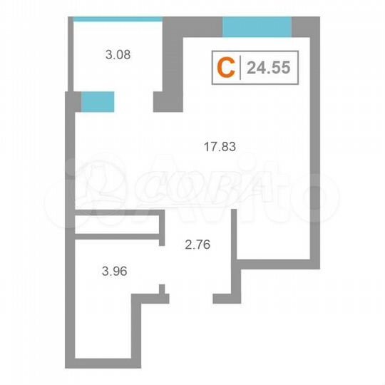 Квартира-студия, 24,2 м², 11/22 эт.
