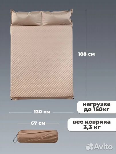 Коврик матрас самонадувающийся туристический