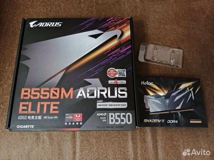 Мат.плата B550 aorus+проц.R 5600+ оперативка. 32 G