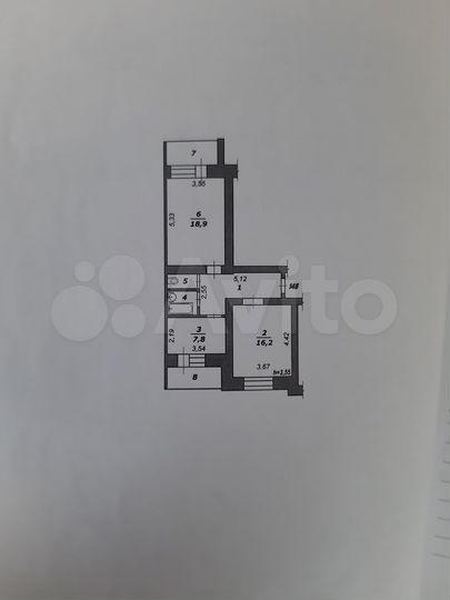 2-к. квартира, 58 м², 5/6 эт.