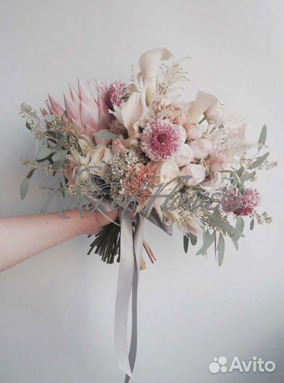 Свадебный букет пионы