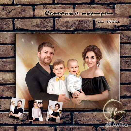 Портрет по фото на холсте
