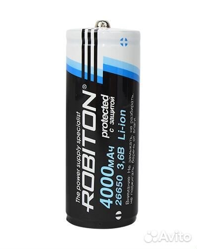 Аккумулятор Robiton 26650 4000 mAh 8A с защитой