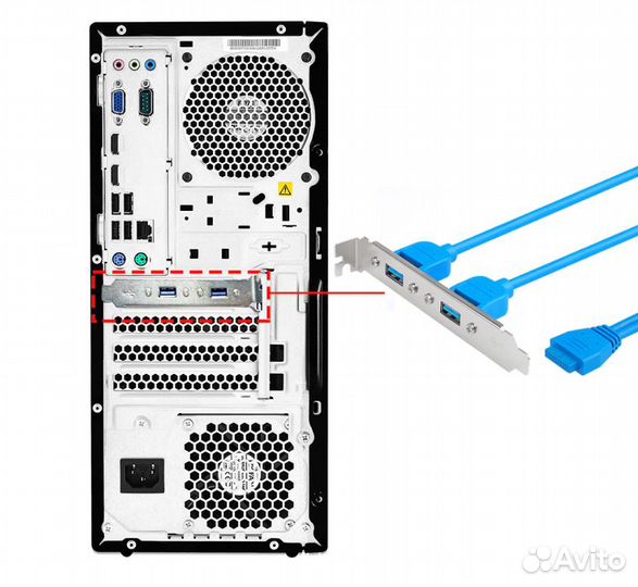 Вывод USB 3.0 с материнской платы в слот PCI 50см