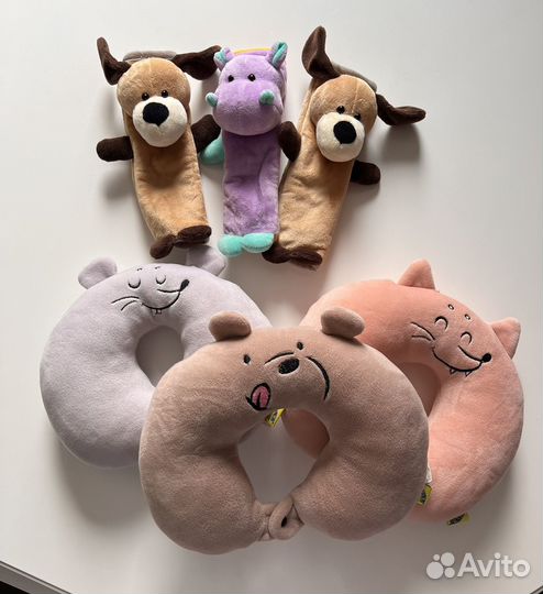 Дорожная подушка на шею детс, накладка на ремень