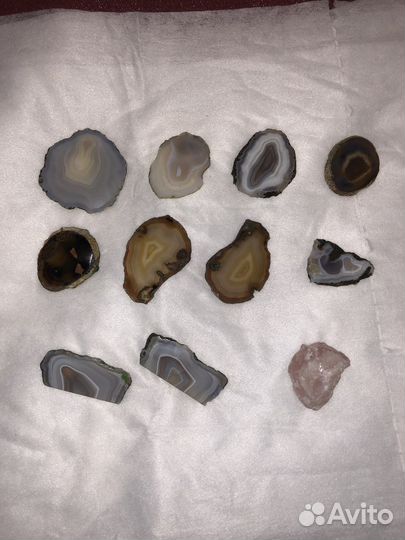 Спилы агата и кварц натуральный