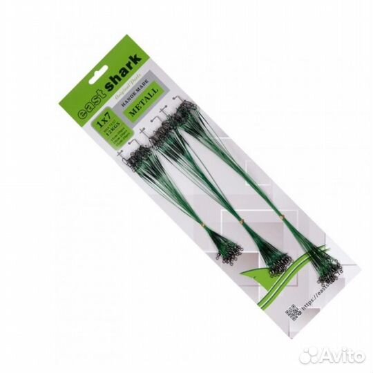 Поводок на хищника металл уп./60шт зеленый