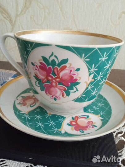 Большая винтажная чайная пара