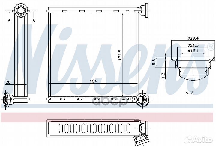 NS73980 радиатор печки VW Golf 1.2-2.0TFSi/TDi