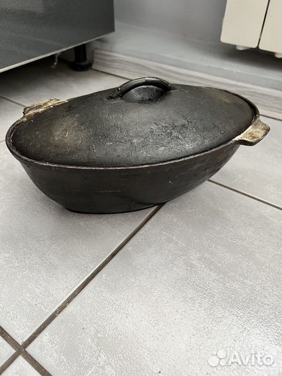 Чугунная утятница СССР