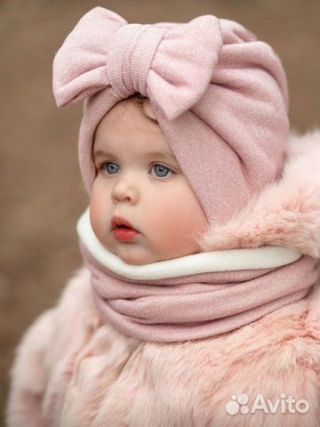 Десткая шапка со снудом для девочки зимняя