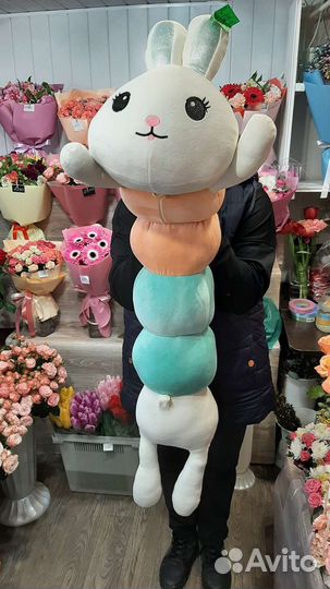 Заяц-гусеница,мягкая игрушка,длина 110см