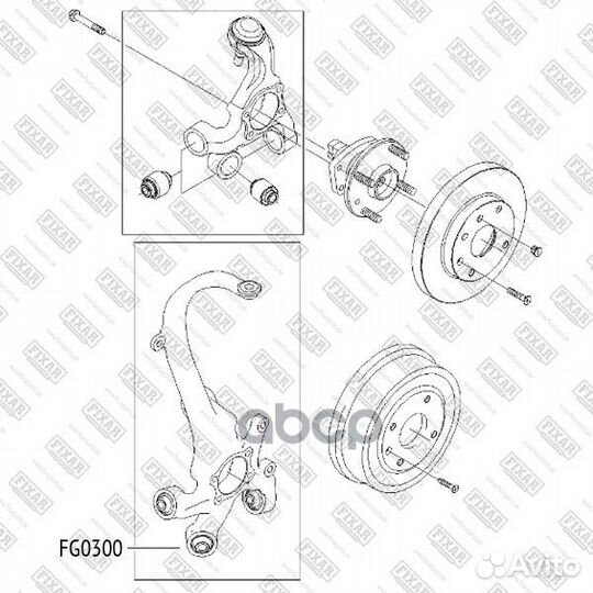 Сайлентблок заднего кулака зад FG0300 fixar