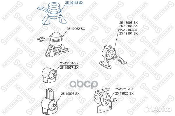25-19113-SX подушка двигателя праваяToyota Gai