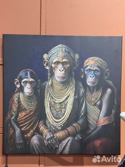 Картина обезьянки постер печать