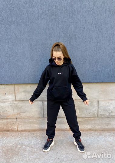 Новый теплый костюм двойка Nike футер мужской/жен