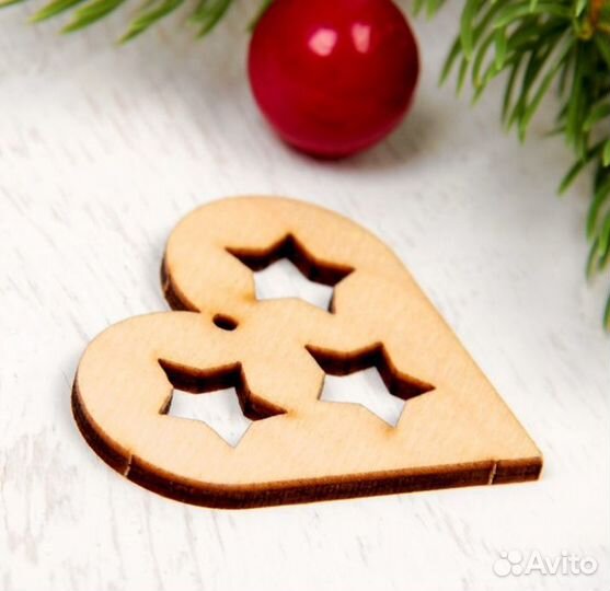 Деревянные сердца для творчества