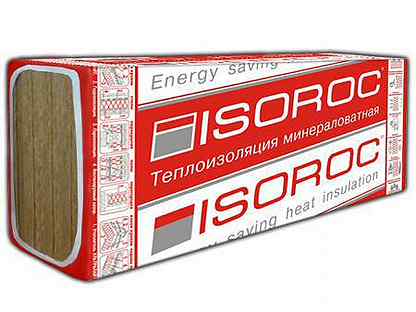 Утеплитель isoroc 1200х600х50 (пл.33) 5,76м2/уп