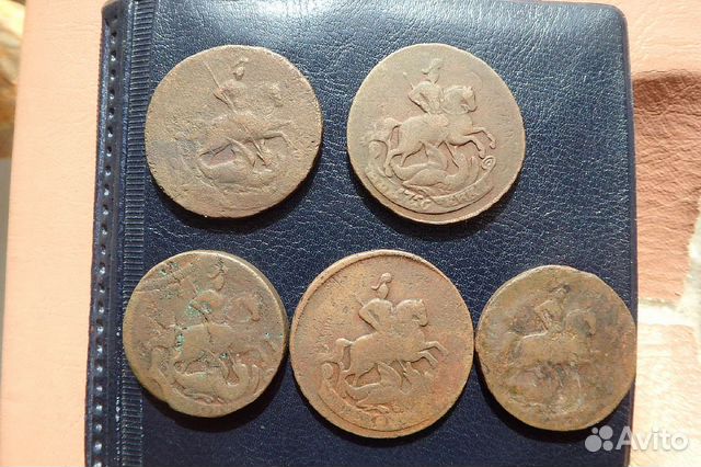 2 копейки 1757 г. - редкая монета 1758 г. 1763 б/б
