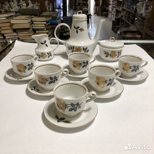 Сервиз кофейный. Роза. гдр