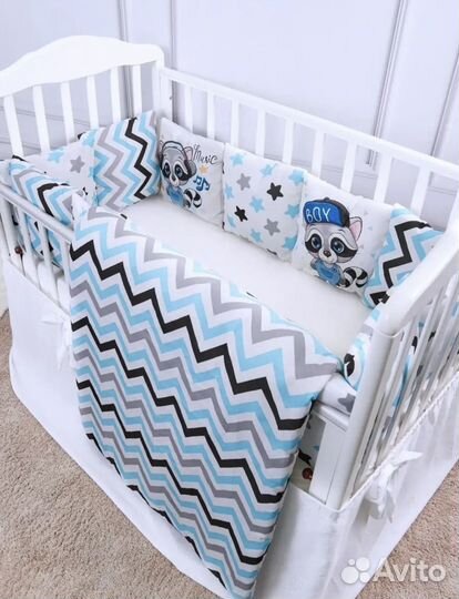 Новые бортики + одеяло для новорожденных