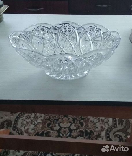 Стеклянный графин СССР, хрустальный салатник