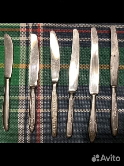 Вилки и ножи столовые СССР костяными ручками