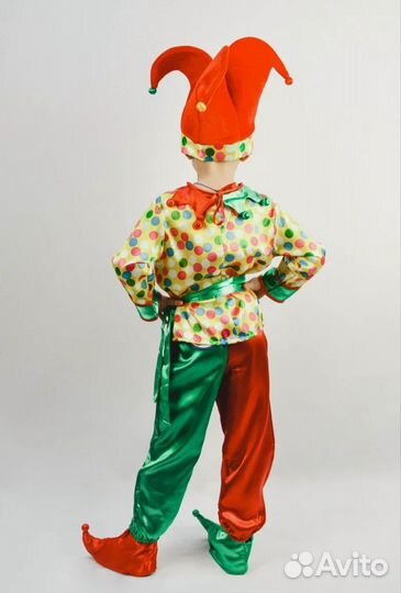 Новогодний костюм для мальчика Петрушка 134-140