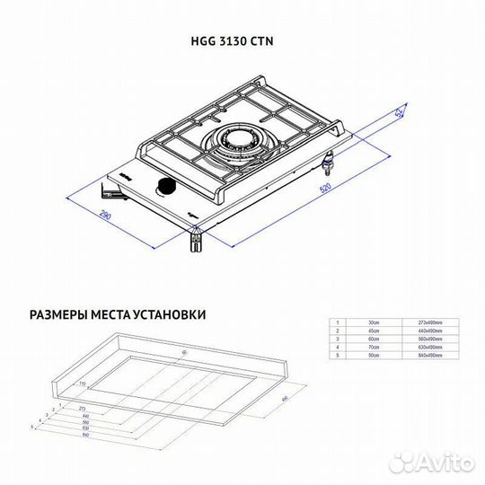 Газовая варочная панель Korting HGG 3130 CTN, черный