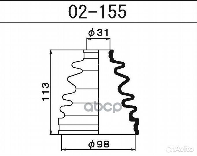 02-155 maruichi Пыльник шрус 02-155 1-56 (Marui