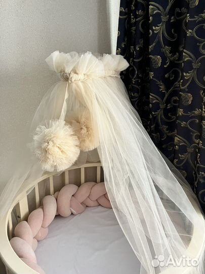 Балдахин с держателем и бортик для кроватки